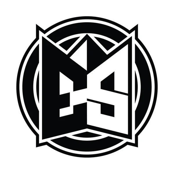 Logo Monogram Design Skabelon Med Spejl Skjold Form Cirkel Afrundet - Stock-foto