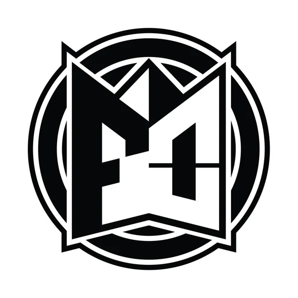 Logo Monogram Design Mall Med Spegel Sköld Form Och Cirkel — Stockfoto