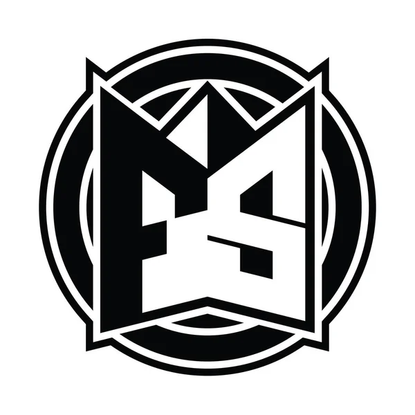 Modelo Design Monograma Logotipo Com Forma Escudo Espelho Círculo Arredondado — Fotografia de Stock