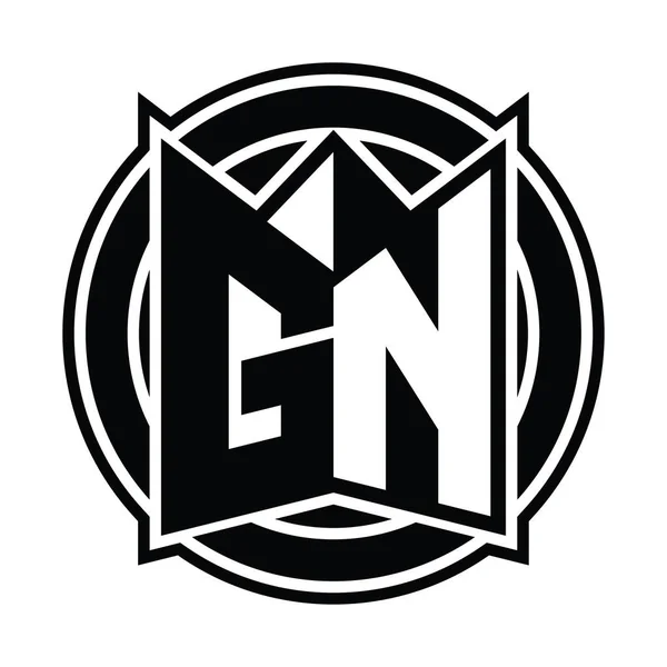 Gn标志图案模板 圆形圆形 — 图库照片