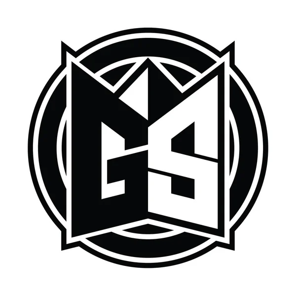 Logo Monogram Projekt Szablon Lustrzanym Kształcie Tarczy Okręgu Zaokrąglone — Zdjęcie stockowe