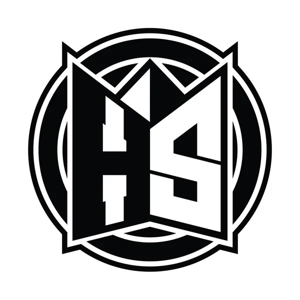 Логотип Шаблон Монограми Дизайну Формою Дзеркала Щита Округленим Колом — стокове фото