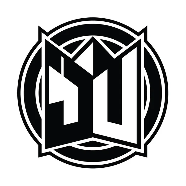 Logo Monogram Design Sablon Tükör Alakú Kör Lekerekített — Stock Fotó