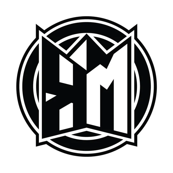 Logo Monogram Design Template Mirror Shield Shape Circle Rounded — Stock Photo, Image
