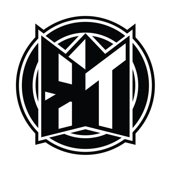 Wzór Monografii Logo Lustrzanym Kształtem Tarczy Okrągłym Kołem — Zdjęcie stockowe