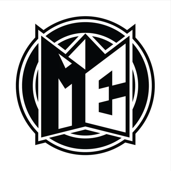 Modèle Conception Monogramme Logo Avec Forme Bouclier Miroir Cercle Arrondi — Photo