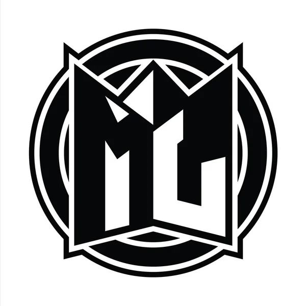 Логотип Монограма Шаблон Дизайну Формою Дзеркального Щита Округленим Колом — стокове фото