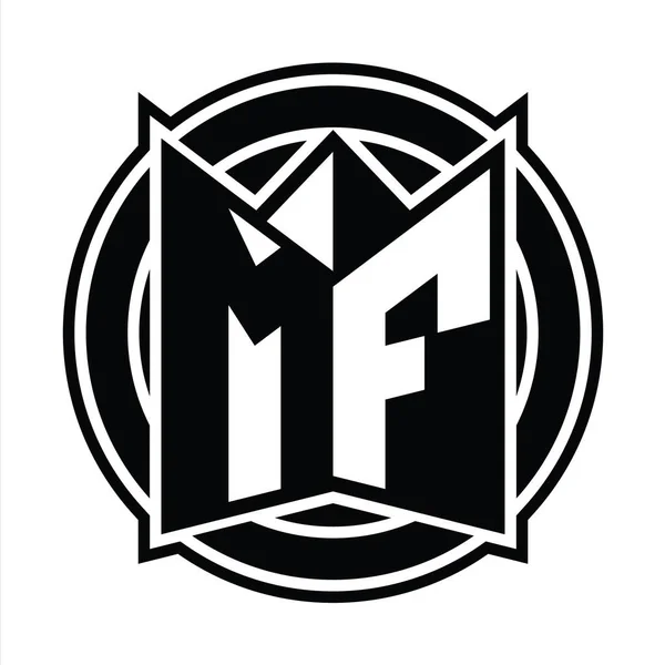 Монограмма Логотипа Изображением Зеркального Щита Округленным Кругом — стоковое фото