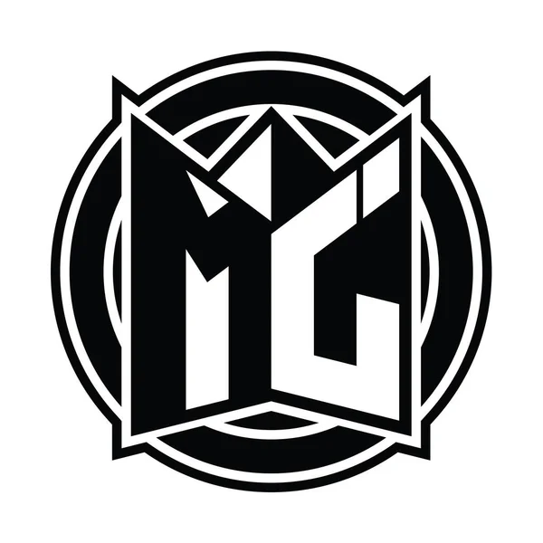 Modèle Conception Monogramme Logo Avec Forme Bouclier Miroir Cercle Arrondi — Photo