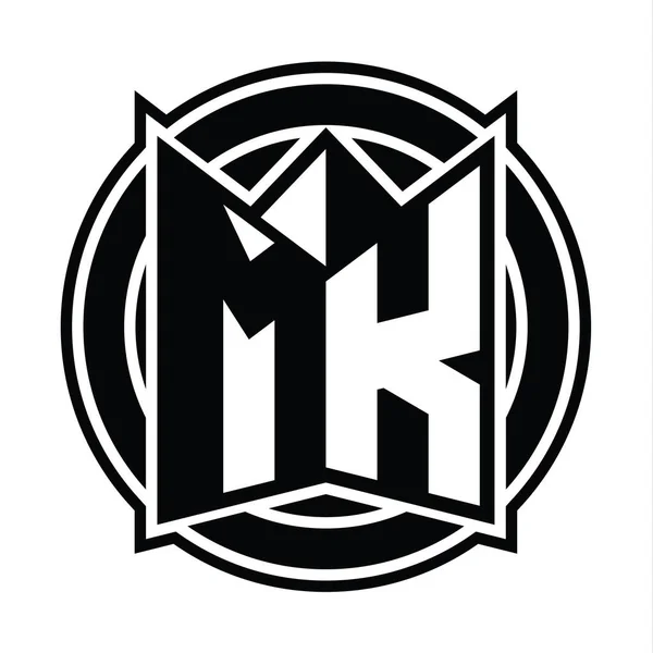 Mk标志图案模板 圆形圆形 — 图库照片