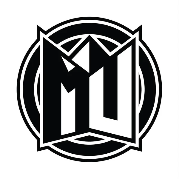 Шаблон Дизайну Монограми Логотипу Формою Дзеркального Щита Округленим Колом — стокове фото
