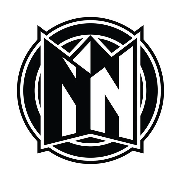 Logo Monogram Projekt Szablon Lustrzanym Kształtem Tarczy Okrągłe — Zdjęcie stockowe