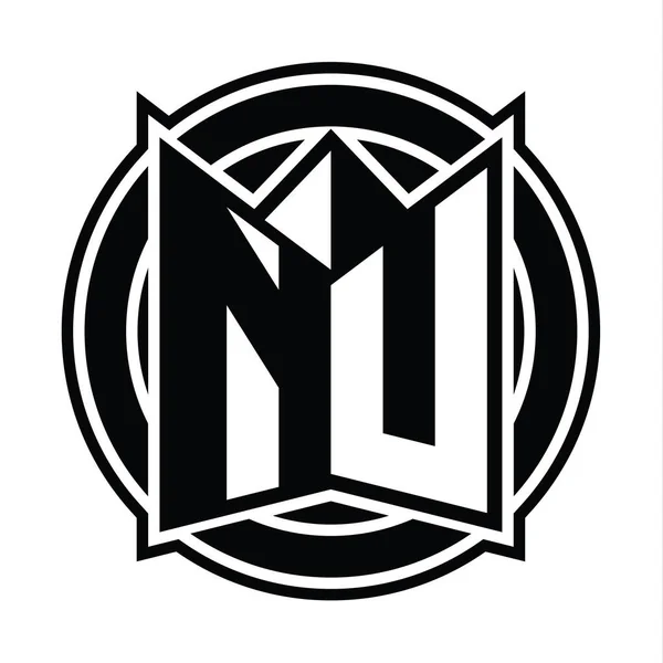 Logo Monogram Design Mall Med Spegel Sköld Form Och Cirkel — Stockfoto