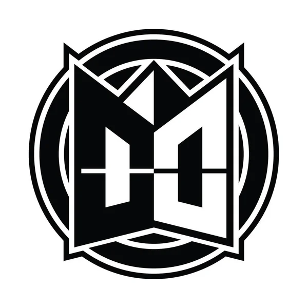Logo Plantilla Diseño Monograma Con Forma Escudo Espejo Círculo Redondeado —  Fotos de Stock