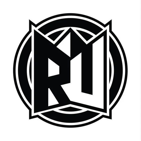Logo Plantilla Diseño Monograma Con Forma Escudo Espejo Círculo Redondeado —  Fotos de Stock