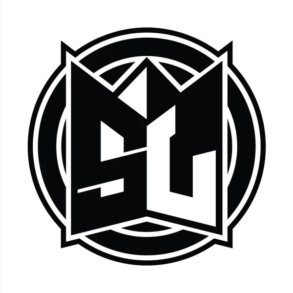 Logo Monogram Ontwerp Sjabloon Met Spiegel Schild Vorm Cirkel Afgerond — Stockfoto