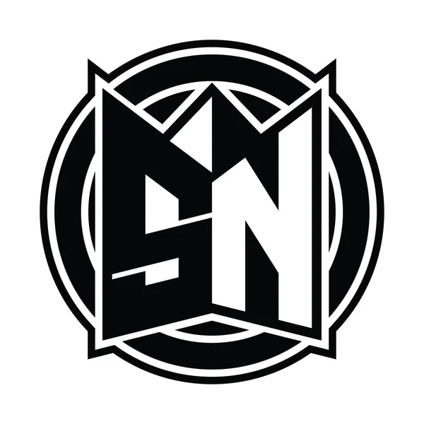 Logo Projekt Szablon Monogram Lustrzanym Kształtem Tarczy Okrągłe — Zdjęcie stockowe
