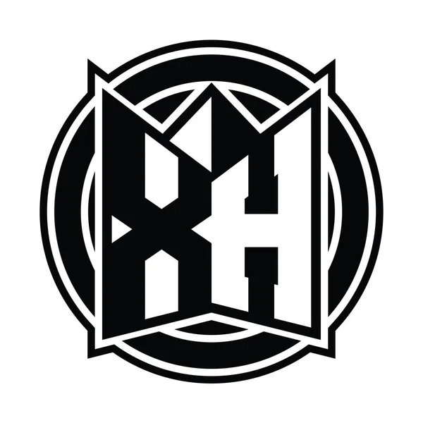 Шаблон Логотипом Зеркальной Формой Щита Округленным Кругом — стоковое фото