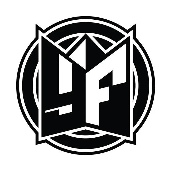 Logo Projekt Szablon Monogram Lustrzanym Kształtem Tarczy Okrągłe — Zdjęcie stockowe
