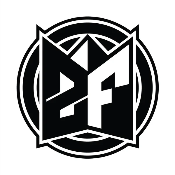 Logo Plantilla Diseño Monograma Con Forma Escudo Espejo Círculo Redondeado — Foto de Stock