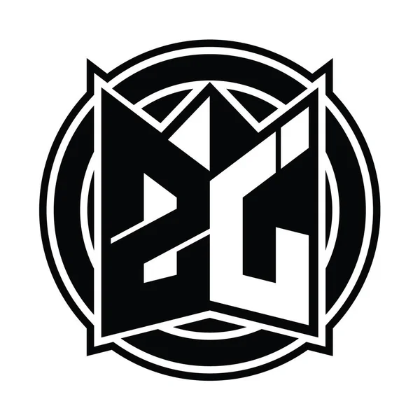 Logo Monogram Design Sablon Tükör Alakú Kör Lekerekített — Stock Fotó