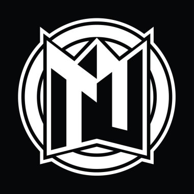 TU Logo tasarım şablonu ayna kalkan şekli ve daire şeklinde yuvarlak