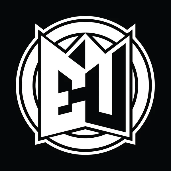 Дизайн Монограми Logo Формою Дзеркала Колом Закругленим — стокове фото