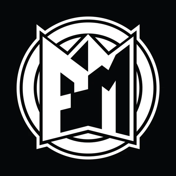 Шаблон Монограммы Логотипа Зеркальной Формой Щита Округленным Кругом — стоковое фото