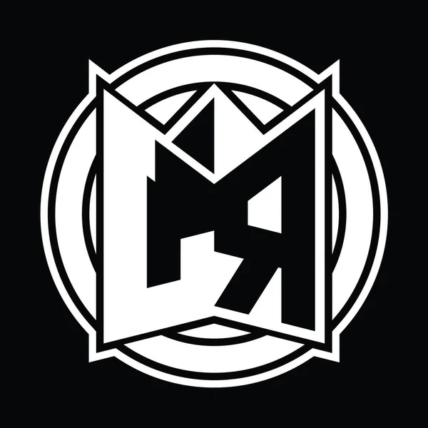 Шаблон Логотипом Зеркальным Экраном Округленным Кругом — стоковое фото