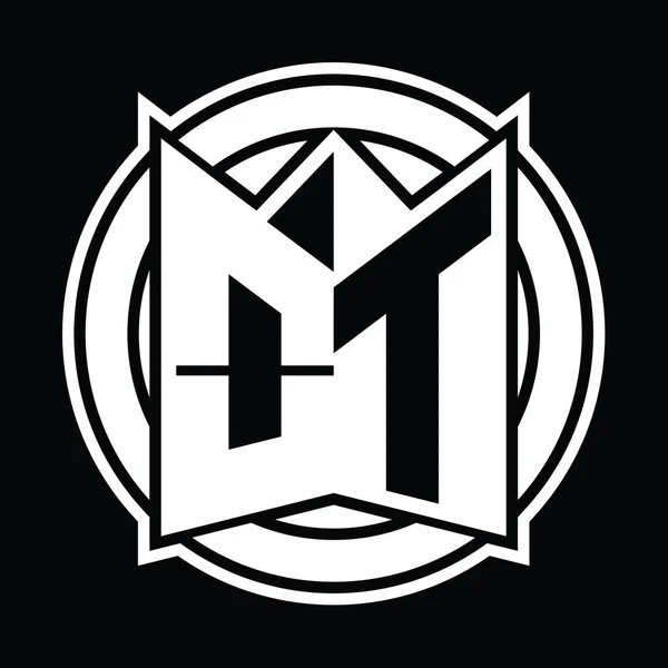 Logo Projekt Szablon Monogram Lustrzaną Tarczą Kształt Okrąg Zaokrąglone — Zdjęcie stockowe