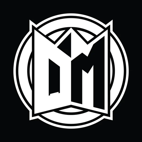 Logo Mongram 디자인 과둥근 모양의 템플릿 — 스톡 사진