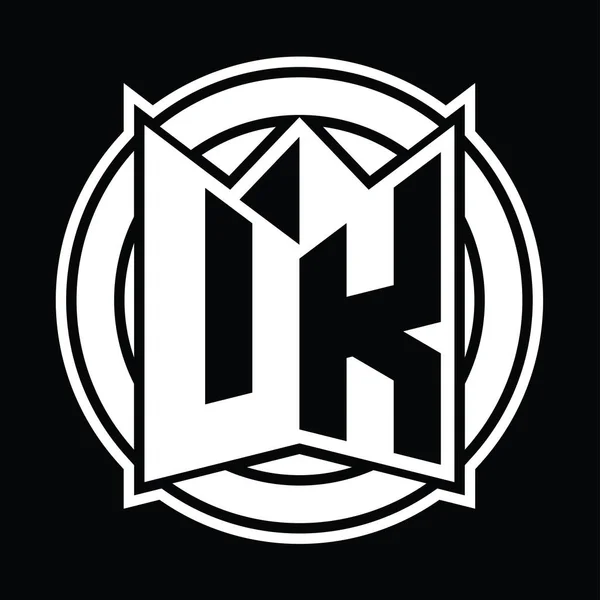 Birleşik Krallık Logo Monogram Tasarım Şablonu Ayna Kalkan Şekli Daire — Stok fotoğraf