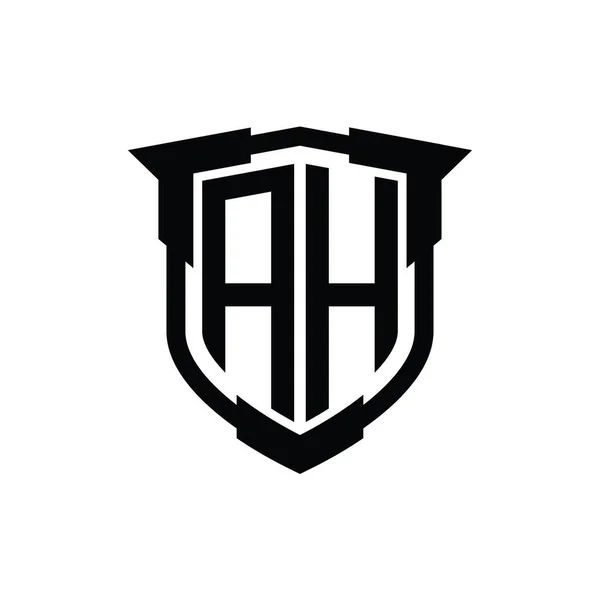 Kalkan Şekli Şablonlu Logo Monogram Harfi — Stok fotoğraf