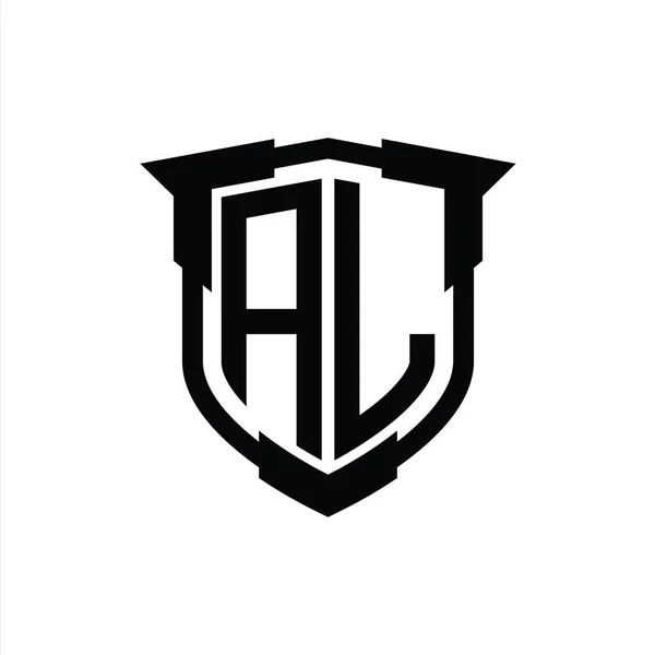 Logo Monogram Letter Shield Shape Design Template — Foto Stock