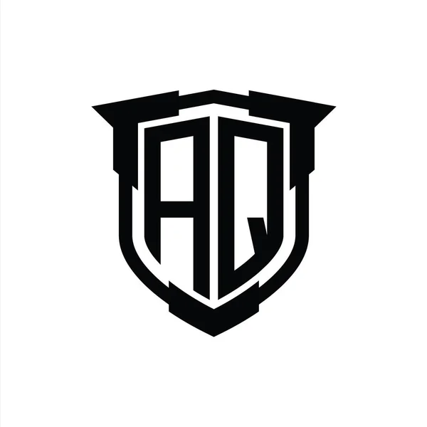 Logo Monogram Letter Met Schildvorm Ontwerp Template — Stockfoto