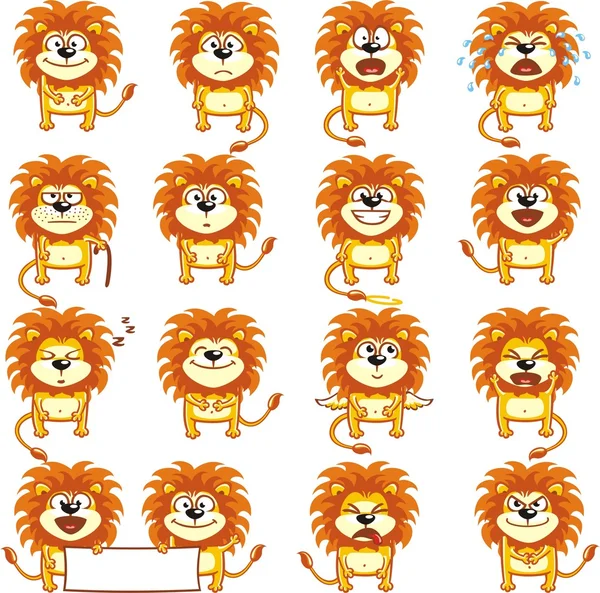 Lions souriants — Image vectorielle