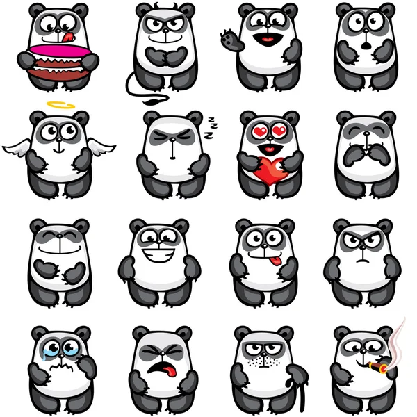 Pandas sorridentes —  Vetores de Stock