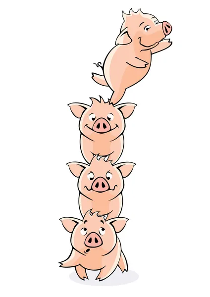 Funny piglets. Vector. — Stockový vektor