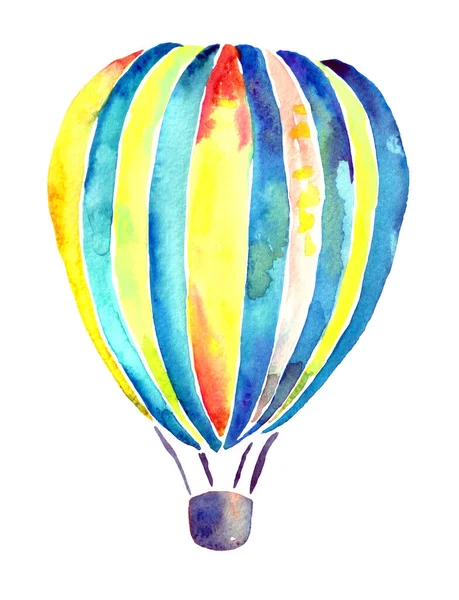 Vibrant Watercolor Aerostat Hand Painted Isolated Element Perfect Greeting Cards — Stock Photo, Image