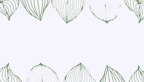 Minty green leaves line art on white background — 图库矢量图片