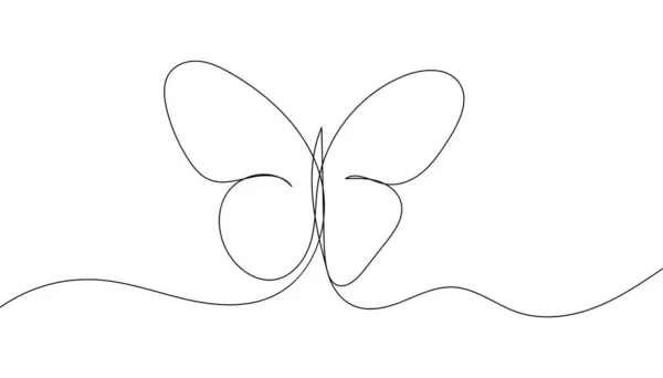 Mariposa. Dibujo de una línea. Estilo de línea continua — Vector de stock