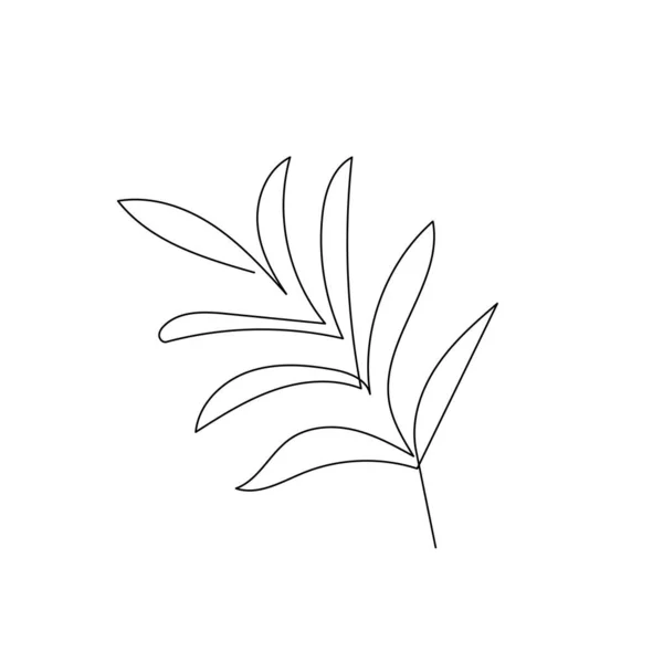 Foliage. One line drawing art. Continuous line style. — стоковый вектор