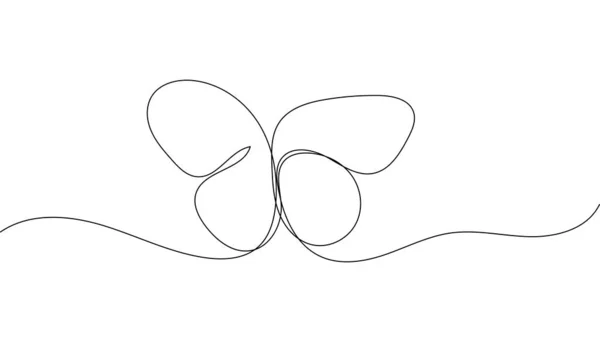 Mariposa. Dibujo de una línea. Estilo de línea continua — Archivo Imágenes Vectoriales