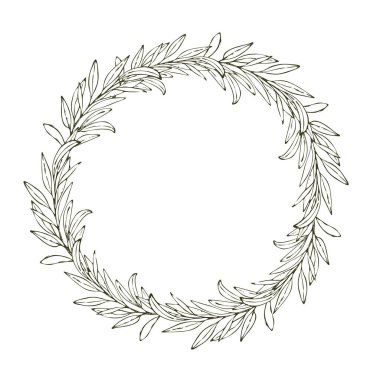 Beyaz üzerine el yapımı zeytin ağacı dalları.