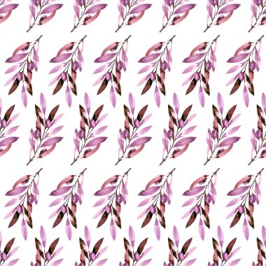 Beyaz üzerinde suluboya zeytin olan pürüzsüz desen