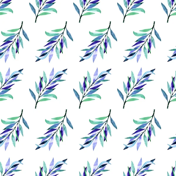 Nahtloses Muster mit Aquarell-Oliven auf Weiß — Stockfoto