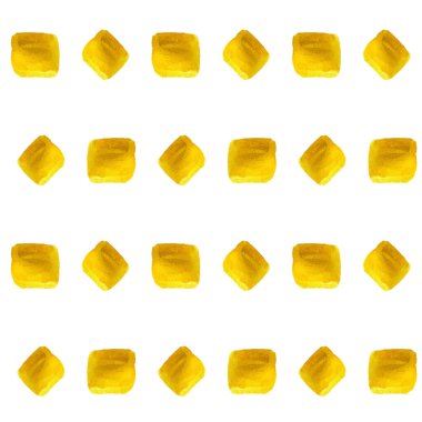 Soyut suluboya şekillerinin kusursuz deseni. El boyası Sarı dikdörtgenler