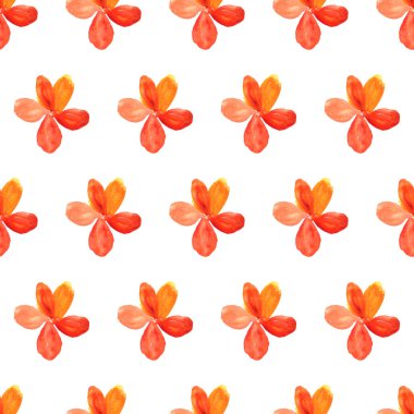 Beyaz arkaplanda basit suluboya çiçekleri olan kusursuz desen.