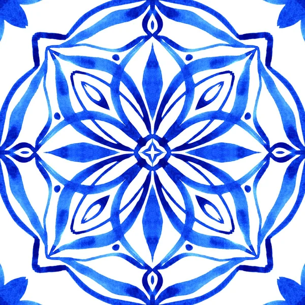 Azulejos กระเบ องโปรต เกสร ปแบบส าเง เคร องประด บแบบด งเด — ภาพถ่ายสต็อก