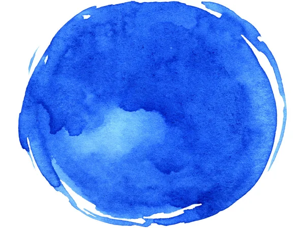 Синій Акварельний Фон Ручна Пофарбована Форма Акварелі Ізольована Білому — стокове фото